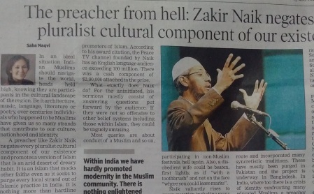 Saba Nazvi article on Zakir Naik-cutting